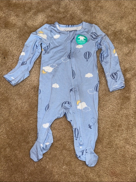 Carter's Other - Carter's Blue Hot Air Balloon Footed One-Piece